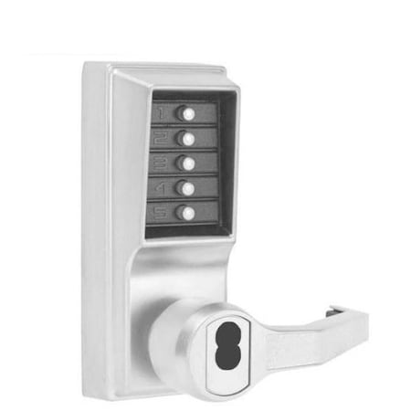 Kaba: Simplex LR1021B-26D Pushbutton Lock W/ Key RH & RHR Satin Chrome